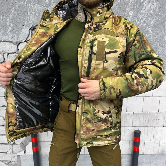 Мужская зимняя куртка с подкладкой OMNI-HEAT / Бушлат "MTK" таслан мультикам размер L - изображение 1