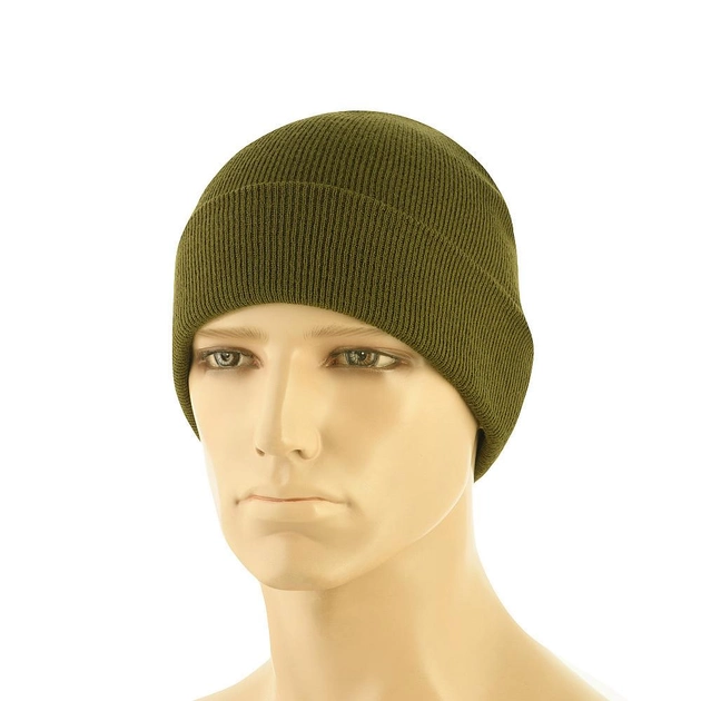 Чоловіча зимова шапка акрил колір олива розмір L/XL - зображення 1