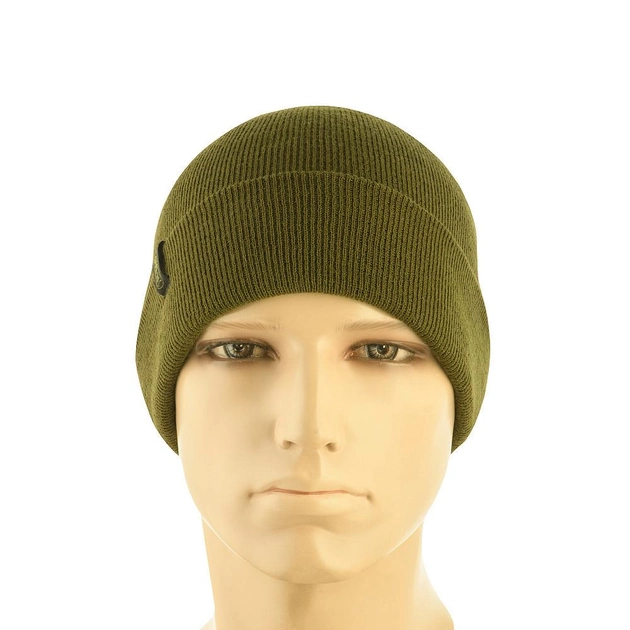 Чоловіча зимова шапка акрил колір олива розмір L/XL - зображення 2