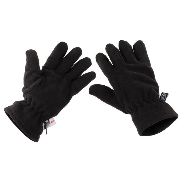 Зимние флисовые рукавицы с подкладкой Thinsulate черные размер S - изображение 1