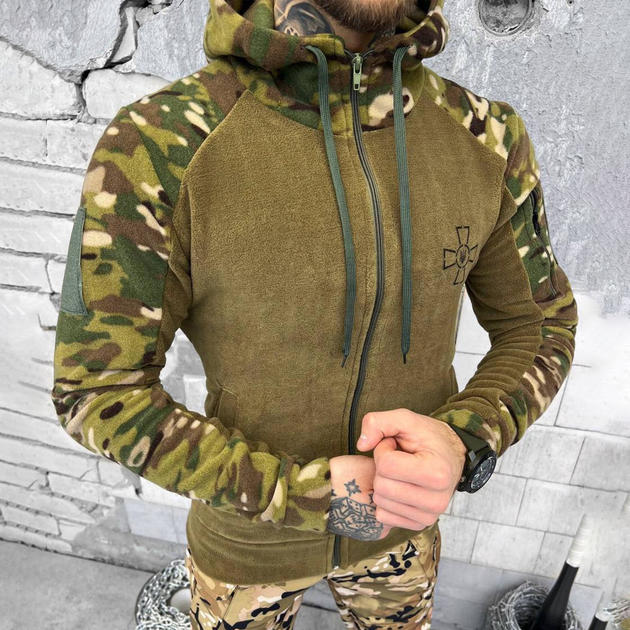 Мужская флисовая кофта с капюшоном / Плотная флиска с принтом койот мультикам размер 2XL - изображение 2