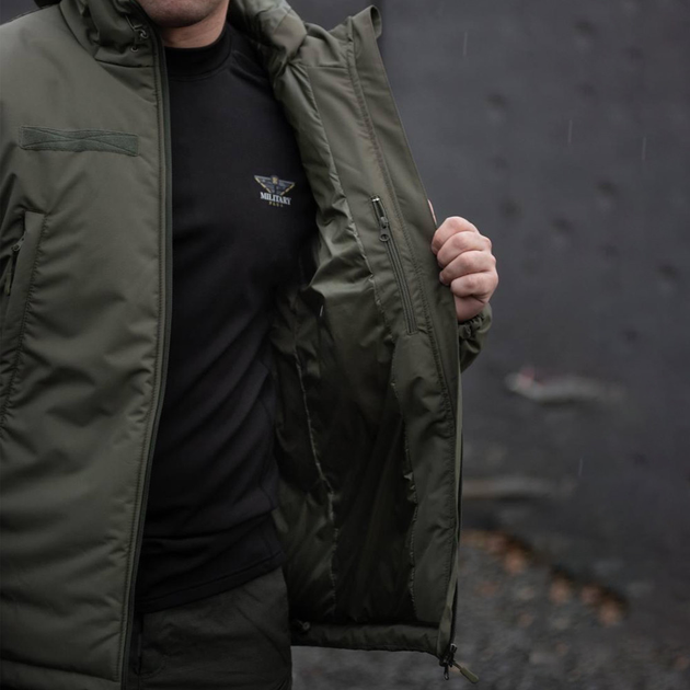 Мужская зимняя куртка "MILITARY" олива размер S - изображение 2