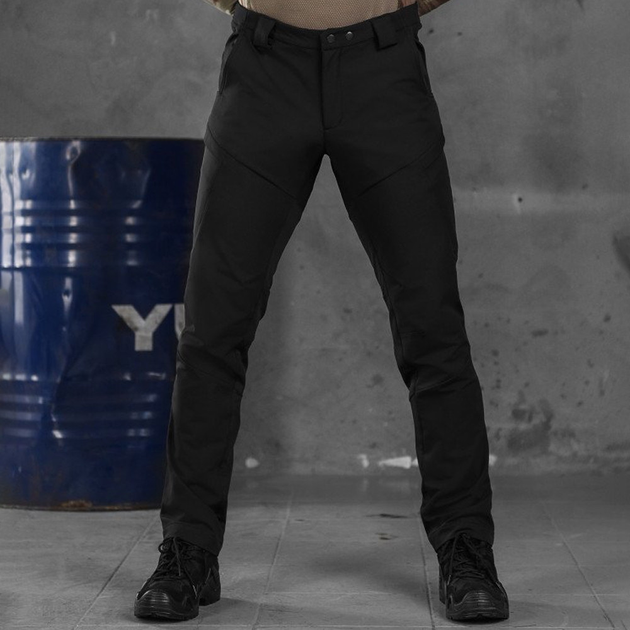 Чоловічі штани Patriot stretch cotton з високим поясом чорні розмір L - зображення 1
