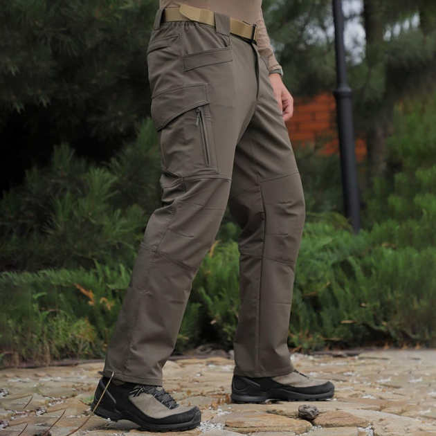 Мужские влагозащищенные брюки с карманами олива размер 3XL - изображение 2