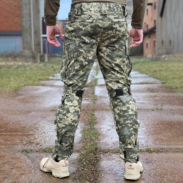 Мужские влагозащищенные брюки с карманами пиксель размер M - изображение 2