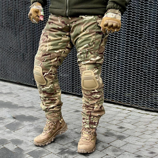 Мужские зимние брюки с наколенниками / Штаны Rip-stop мультикам размер 4XL - изображение 2