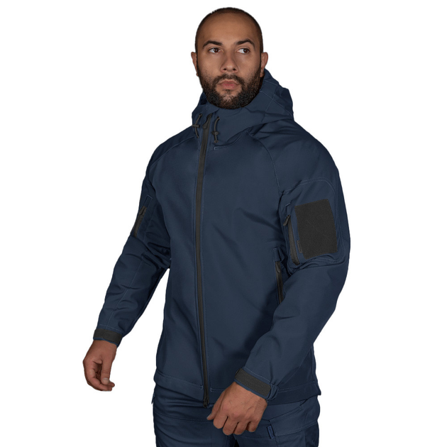 Мужская Куртка Camotec Stalker SoftShell на микрофлисе темно-синяя / Демисезонная верхняя одежда размер XL - изображение 2