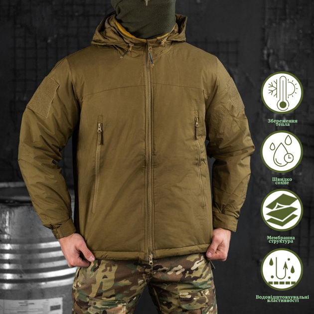 Чоловіча зимова Куртка "Alpha" з утеплювачем G-Loft до -20℃ койот розмір M - зображення 1