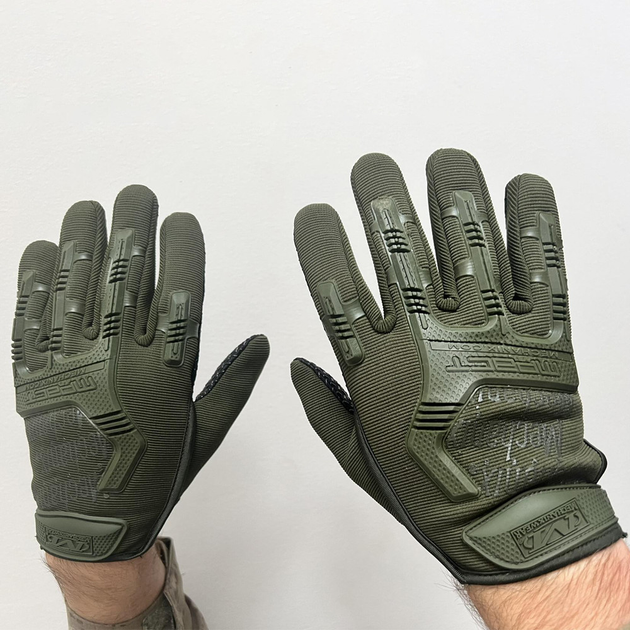 Перчатки Mechanix M-Pact с защитными накладками олива размер XL - изображение 1