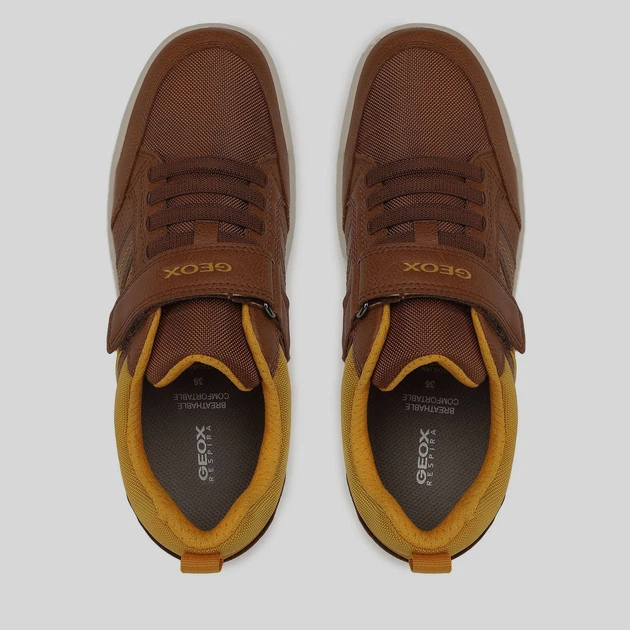 Sneakersy chłopięce na rzepy Geox J164AA0MEFU 30 Brązowe (8050036978882) - obraz 3