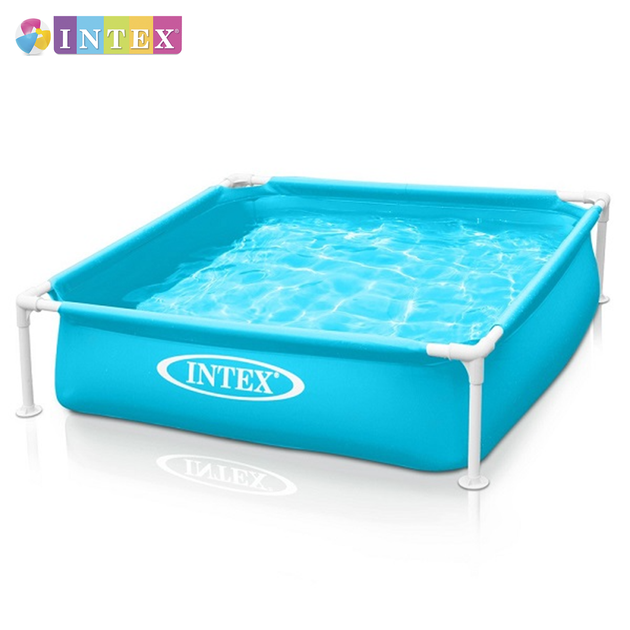 Квадратный каркасный бассейн Intex 57173. Размером 122x122x30см, объём 337л, от 3 лет - Фото 1 Квадратный каркасный бассейн Intex 57173. Размером 122x122x30см, объём 337л, от 3 лет - изображение 1