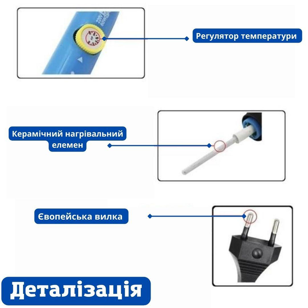 Паяльник электрический с регулировкой температуры 200-450C /220В 60Вт ...