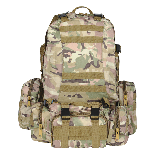 Рюкзак тактичний +3 підсумка AOKALI Outdoor B08 75L Camouflage CP з об'ємними кишенями на блискавці - зображення 2