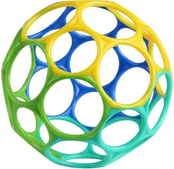 М'ячик-прорізувач Oball Classic Синьо-зелений 10 см (0074451122888) - зображення 2