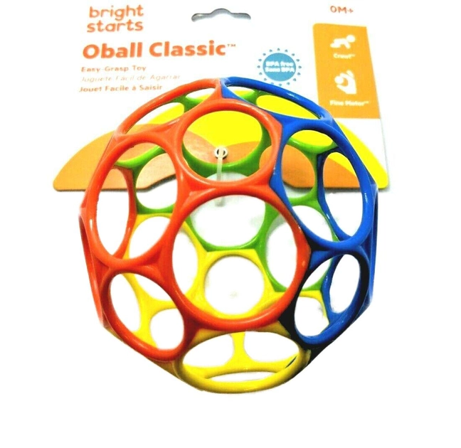М'ячик-прорізувач Oball Classic Різнокольоровий 10 см (0074451103405) - зображення 1