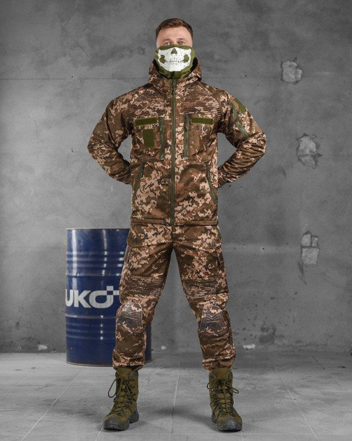 Тактический теплый военный комплект Baron ( Куртка + Штаны ), Камуфляж: Пиксель, Размер: S - изображение 1