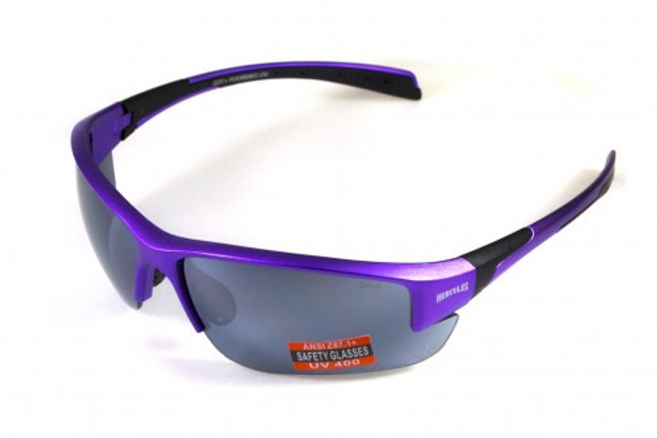 Открытыте защитные очки Global Vision HERCULES-7 Purple (silver mirror) зеркальные серые - изображение 1
