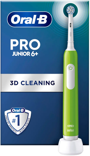 Дитяча електрична зубна щітка Oral-b Braun Pro Junior Green (8006540743027) - зображення 1
