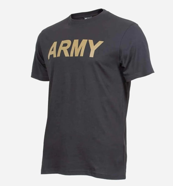 Футболка тактична Mil-Tec Армійська Бавовняна M Чорна T-SHIRT M.DRUCK 'ARMY' SCHWARZ (11063002-903-M) - изображение 1