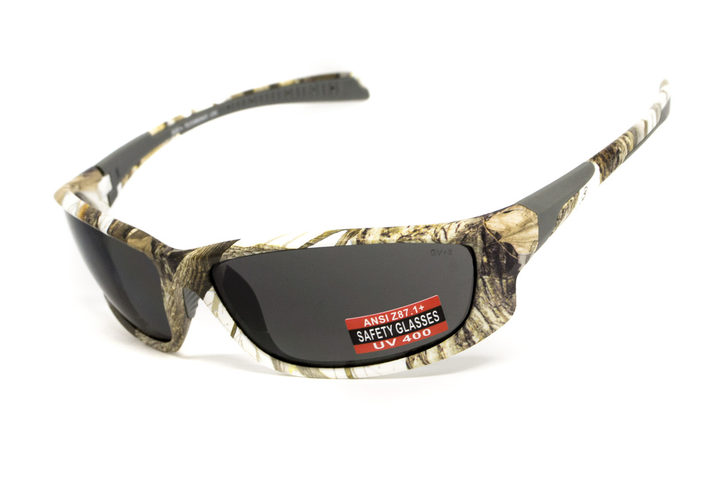 Захисні тактичні окуляри Global Vision Hercules-5 White Camo (gray), сірі в камуфльованій оправі - зображення 1