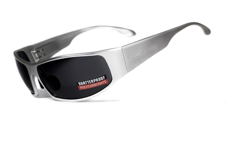 Открытыте защитные очки Global Vision BAD-ASS-1 Silver (gray) серые - изображение 1