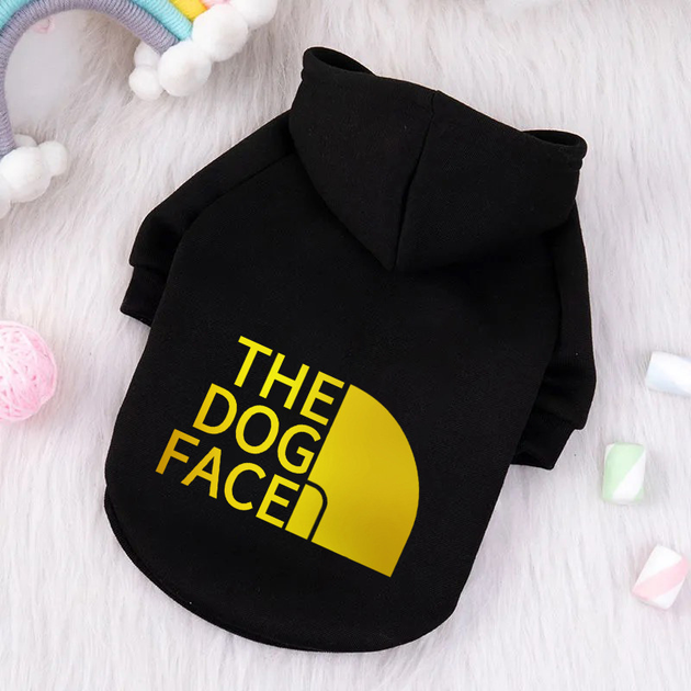 Толстовка для собак с капюшоном черная с золотым the dog face M - Фото 1 Толстовка для собак с капюшоном черная с золотым the dog face M - изображение 1