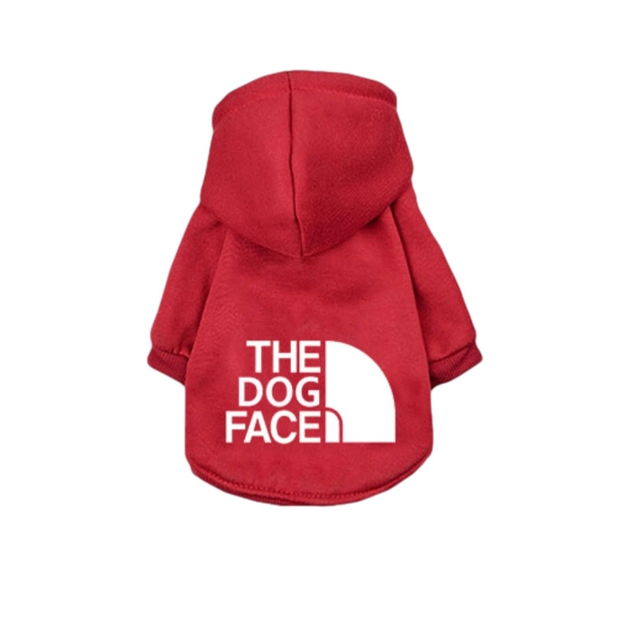Толстовка для собак с капюшоном красная с белым the dog face S - Фото 1 Толстовка для собак с капюшоном красная с белым the dog face S - изображение 1
