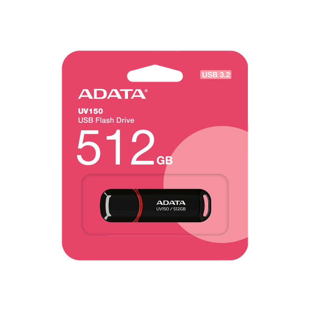 Флеш-накопичувач A-DATA UV150 USB3.2 Gen.1 512GB Black (AUV150-512G-RBK) - изображение 2