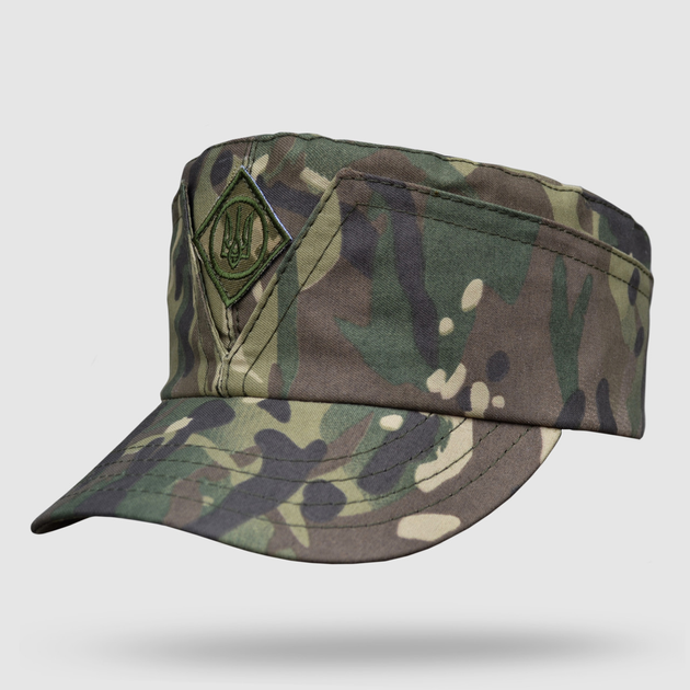 Кепка мазепинка мультикам камуфляж ВСУ з кокардою, кепка армійська мультикам 58 - зображення 1