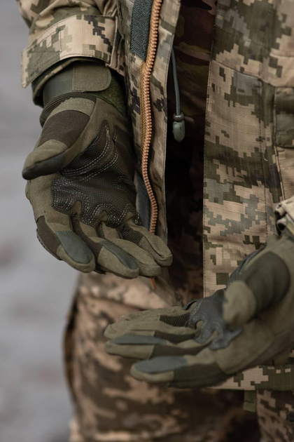 Тактические перчатки с антискользкими вставками и защитными накладками L - изображение 1