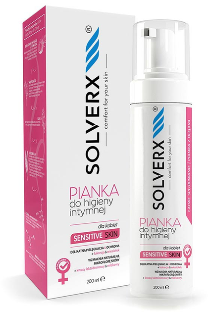 Піна для інтимної гігієни Solverx Sensitive Skin for Woman 200 мл (5907479382284) - зображення 1