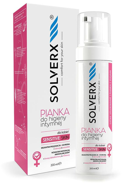 Pianka do higieny intymnej Solverx Sensitive Skin for Woman 200 ml (5907479382284) - obraz 1