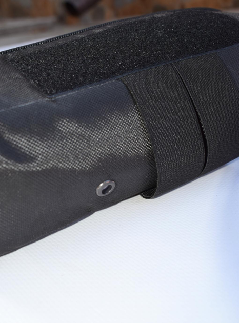 Напашник прямоугольный сумка, подсумок напашник тактический утилитарный с креплением к плитоноске на велкро Черный - изображение 2