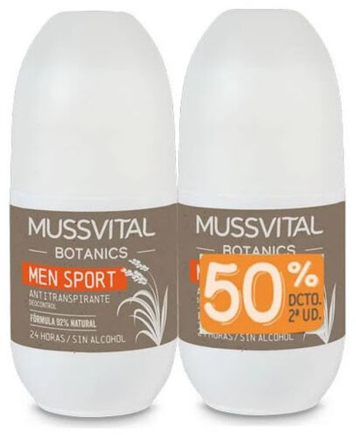 Zestaw dezodorantów Mussvital Botanics Men Sport Deo Sensitive 2 x 75 ml (8430442010176) - obraz 1