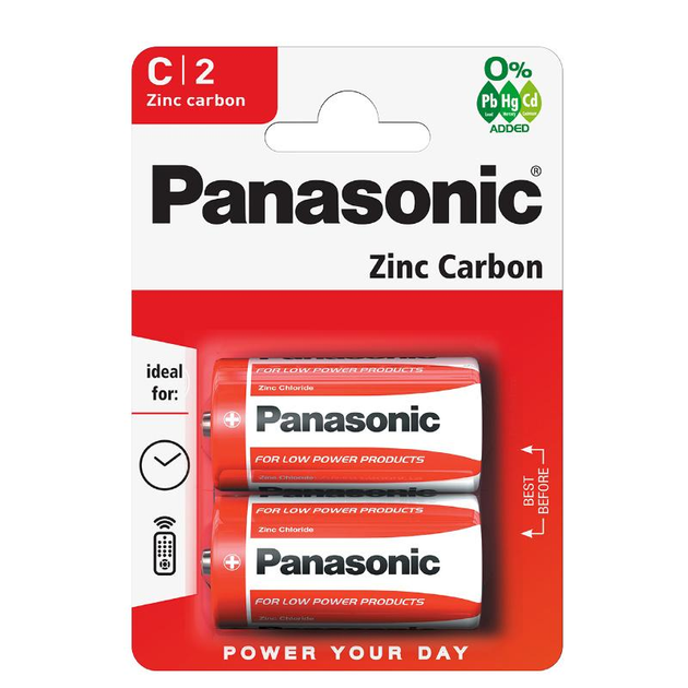 Baterie cynkowo-węglowe Panasonic C 2 szt. PNR14-2BP (5410853032809) - obraz 1