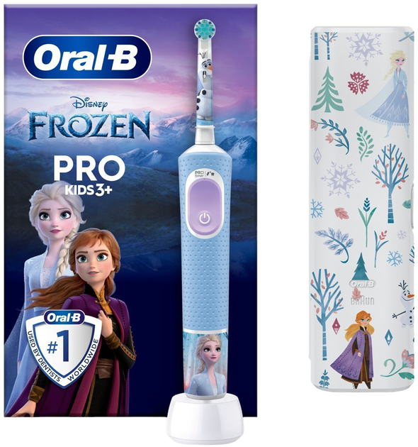 Elektryczna szczoteczka do zębów dla dzieci Oral-b Braun Vitality Pro Kids Frozen (8006540773178) - obraz 1