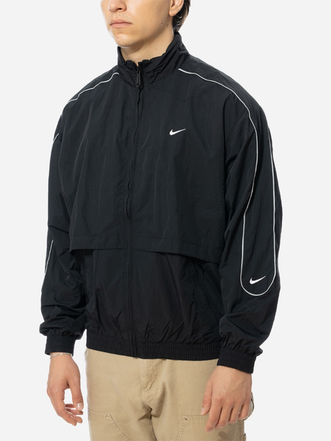 Спортивна вітровка чоловіча Nike Solo Swoosh Woven Track Jacket "Black White" FB8622-010 L Чорна (196607424100) - зображення 1