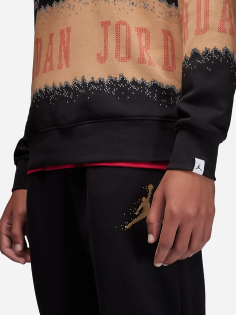 Світшот оверсайз чоловічий Nike Jordan Essentials Holiday Fleece Crew "Gym Red Black" FD7463-687 M Чорний (196969040833) - зображення 3