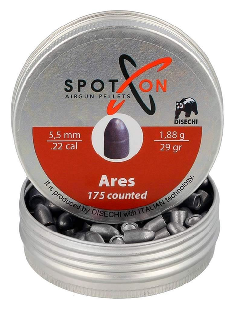 Пневматические пули Spoton Ares (5.5 мм, 1.88 гр, 175 шт.) - изображение 1