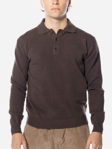 Sweter męski z kołnierzykiem Taikan Marle L/S Polo Sweater "Brown" TK0011.BRN S Brązowy (840349700854) - obraz 1