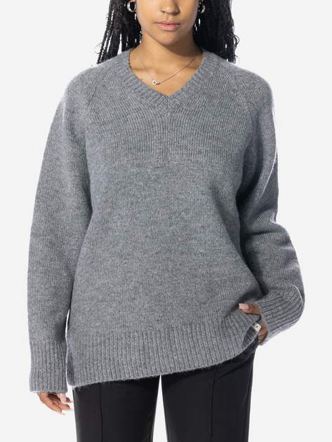 Pulower damski Olaf V-Neck Oversized Sweater WMN "Heather Grey" W140710-HEATHER-GREY S Szary (8720104770433) - obraz 1