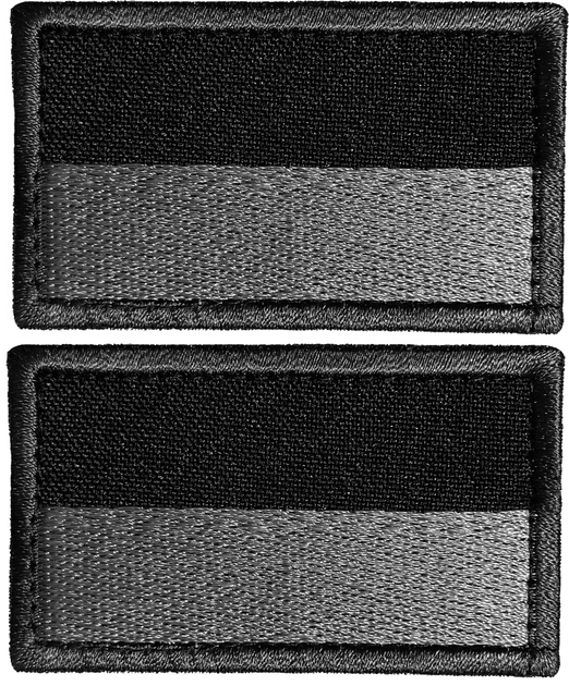 Шеврон нашивка на липучці IDEIA Прапор України чорний вишитий патч 3.5 х 6 см 2 шт (2200004270050) - зображення 1