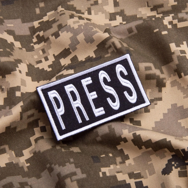 Шеврон нашивка на липучке IDEIA для журналистов PRESS ПРЕССА вышитый патч 5 х 9 см (2200004278445) - изображение 2
