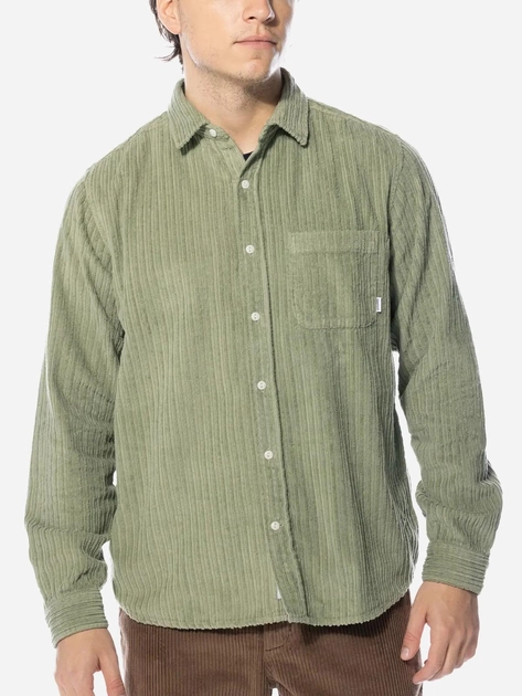 Сорочка вельветова чоловіча Edmmond Studios French Cord Shirt Plain "Olive" 323-10-01670 M Зелена (8435629070585) - зображення 1