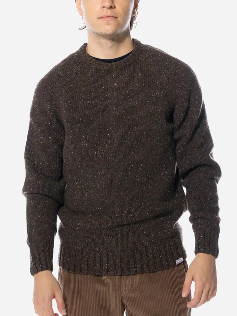 Sweter męski wełniany Edmmond Studios Paris Sweater Plain "Brown" 323-60-02750 S Brązowy (8435629079571) - obraz 1