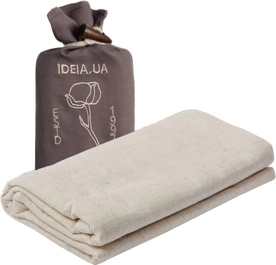 Акція на Простирадло IDEIA Льон натуральна тканина 240х260 см в упаковці бежеве від Rozetka