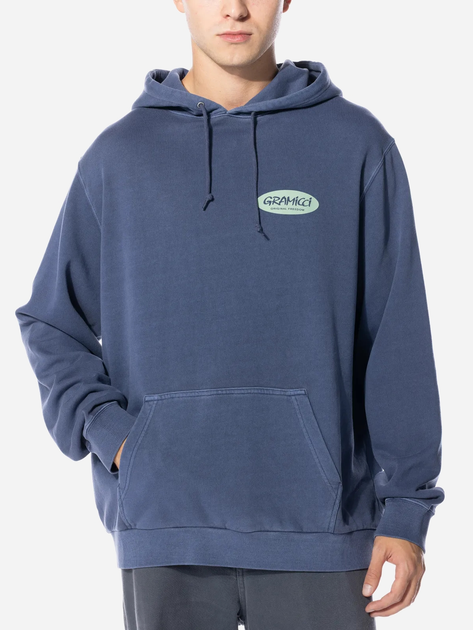 Худі оверсайз чоловіче Gramicci Original Freedom Oval Hooded Sweatshirt "Синє Pigment" G3FU-J079-Синє-PIGME L Темно-синє (195612542229) - зображення 1