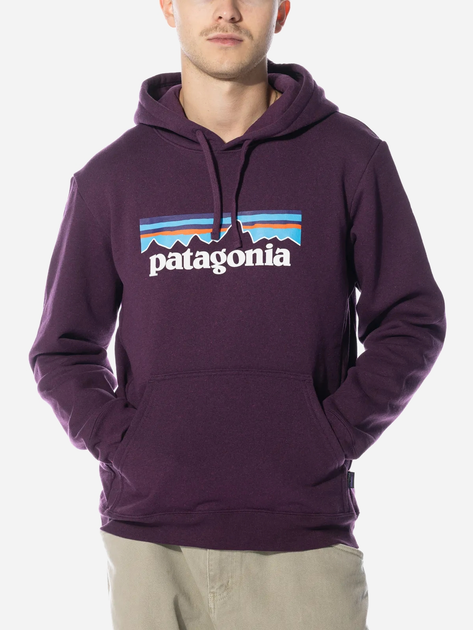 Bluza męska z kapturem oversize Patagonia P-6 Logo Uprisal Hoody "Night Plum" 39622-NTPL L Fioletowa (195699783539) - obraz 1
