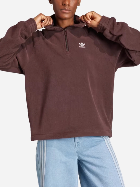 Толстовка утеплена без капюшона жіноча Adidas Neutral Court 1/4 Zip Track Top W "Shadow Brown" IS5240 XS Коричнева (4066765083364) - зображення 1