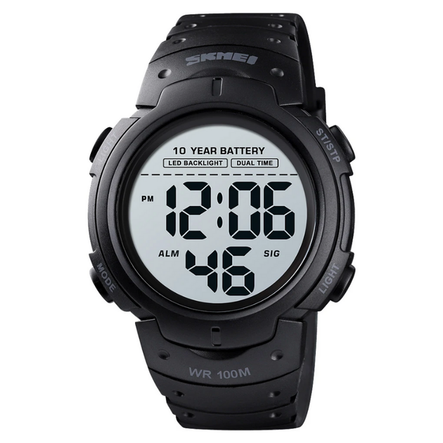 Мужские тактические электронные часы Skmei Neon 1560BK черные - изображение 1